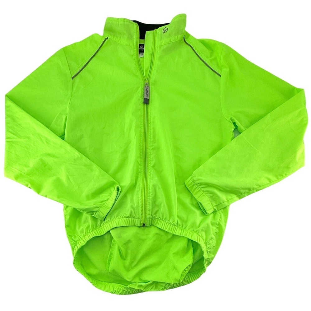 Canari Cycling Jacket Womens M Neon Green Full Zip Windbreaker Reflective EUC